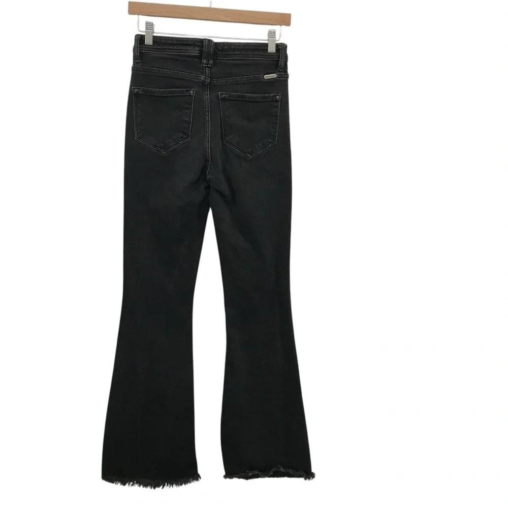 KanCan Signature Jean Womens 27 Black Stretch Denim Ultra High Rise Super Flare